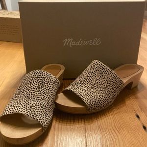 madewell clog slide sandals in calf hair size 9